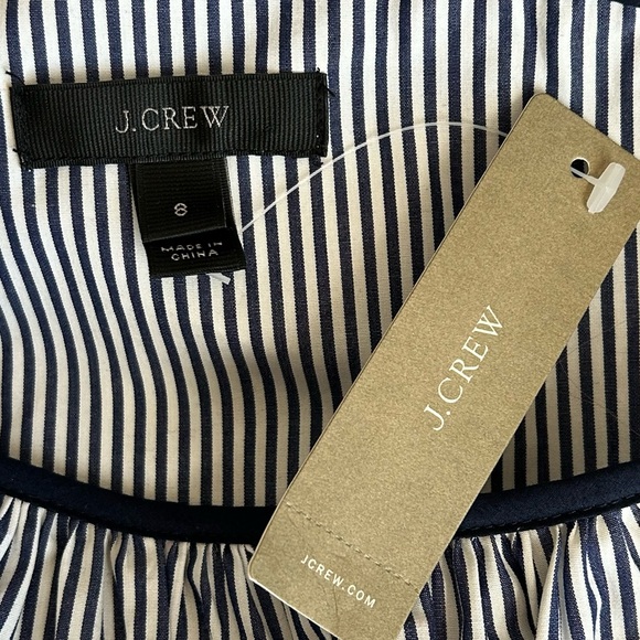 🩷NWT J CREW ONE SHOULDER BLUE WHITE STRIPE RUFFLE TANK TOP TRENDING - Picture 3 of 8